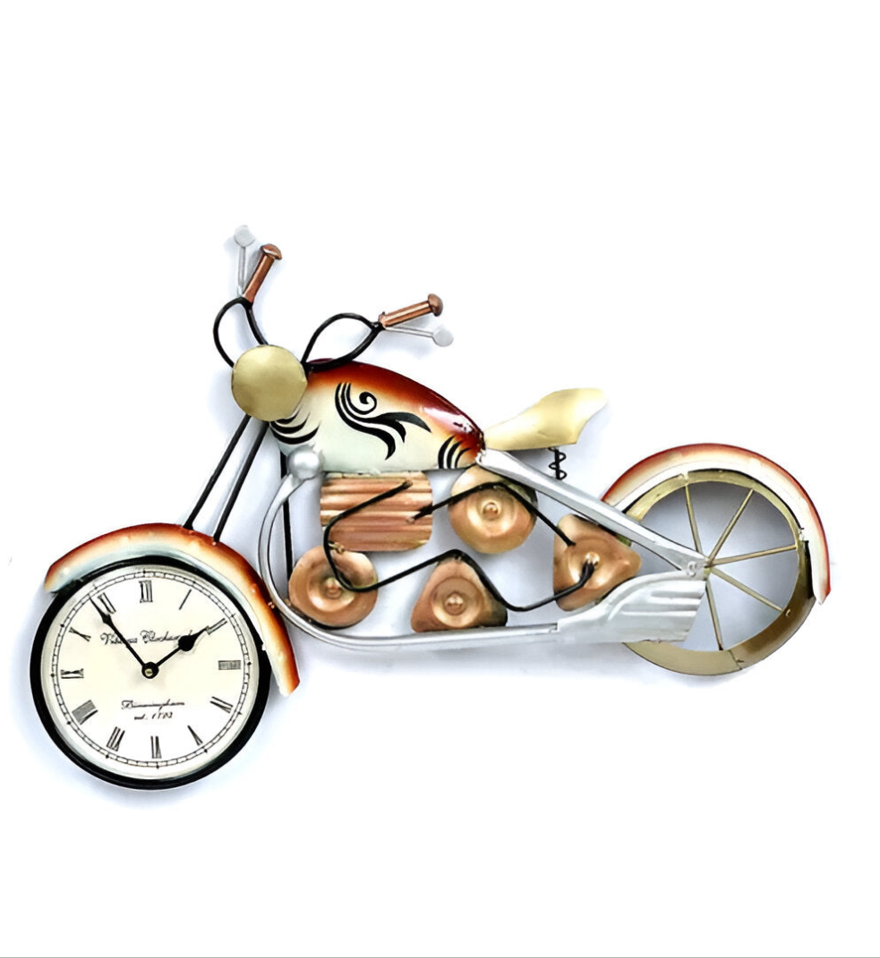 Vintage Bicycle Design Metal Wall Clock – Elegant Home Décor Accent